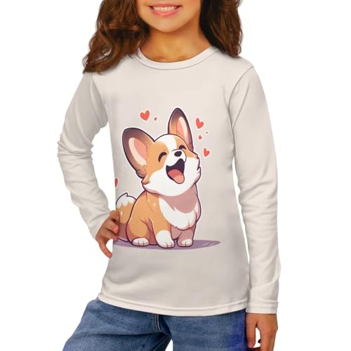 Image of Girls Long Sleeve T Shirt Cute Cartoon Crewneck Shirt for Kids 3-16Y Fall Winter Clothes