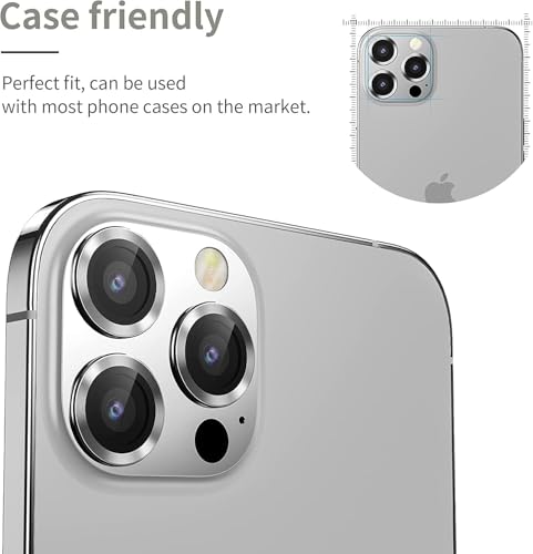 Image of DD SON Back Camera Lens Protector Tempered Glass For iPhone 12 Pro Max (Silver) | Case Friendly with Edge to Edge Coverage and Easy Installation Kit, Pack of 1 (Silver)