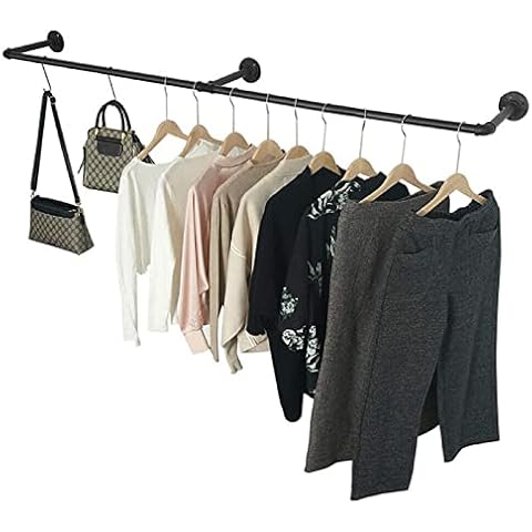 Youyijia Kleiderständer Wandmontage 120cm Industrierohr Kleiderstangen Cover