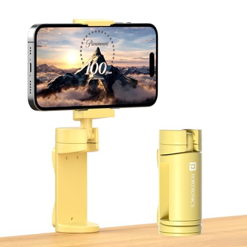 Portronics Mobot Clip Mobile Holder with 360° Adjustable Angles, Light Weight, Pocket Friendly, Mobile Stand for Table/Video Recording/Vlogging, Compa