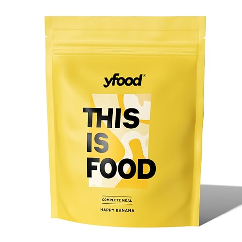 yfood Trinkmahlzeit Happy Banana– 12 Mahlzeiten à 400 kcal in Pulverform – 26 g Protein, Vitamine & Mineralstoffe - Geschmack: Banane
