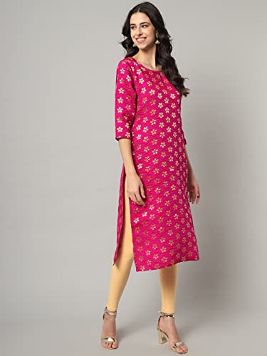 Image of VredeVogel Women's Cotton Silk Blend Straight Kurta With Dupatta with Banarasi Silk Dupatta