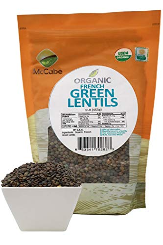 McCabe Organic French Green Lentils - Green Lentils Organic | Rich with Fiber & Minerals | USDA and CCOF Certified | Packed in USA | 1Lbs