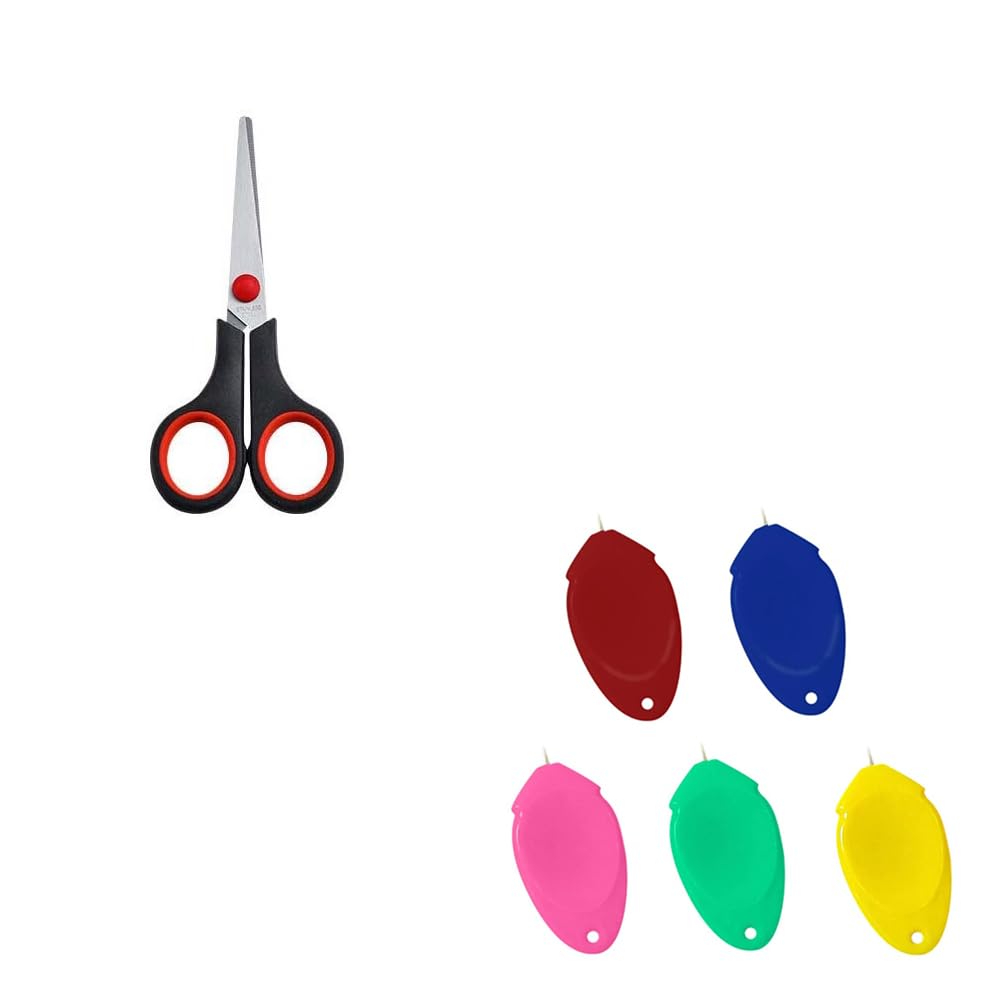 Sewing Combo – 5 Inch Sharp Scissor & 5pcs Needle Threader Set | Compact Sewing Kit for Tailoring, Stitching, Embroidery & DIY Repairs by CRAFTS HAVELI-image-34