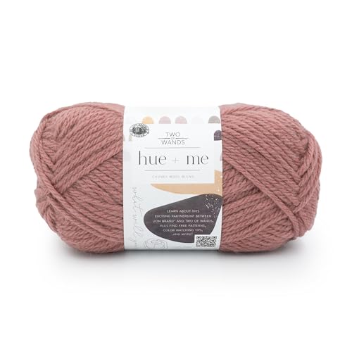 Image of Lion Brand Yarn, Hue + Me Chunky Yarn for Crocheting, Knitting, and Crafts, Pink Earth, 1 Pack