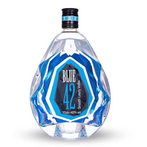 Blue 42 Diamond Vodka, Crystal Clear Luxuriously Smooth Vodka. 42% ABV, 70cl - Three Time Distilled, Made From 100% English Wheat. Award-Winning Vodka, Perfect For Cocktails, Vodka Gifts For Women