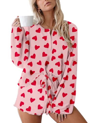 Image of Roshop Halloween Pajama Women's Pumpkin Matching Top & Shorts Loungewear Set