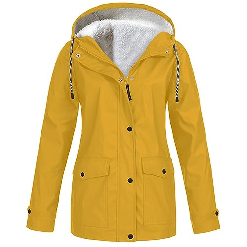 Chaqueta de felpa para mujer que busca abrigo impermeable en talla grande XXL
