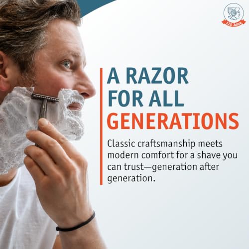 Image of MERKUR 23C 3-Piece Double-Edge Safety Razor for Men in Metallic Grey Finish with Long Handle and Closed Comb - Made in Germany, Plastic-Free