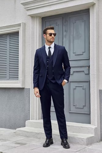 Suits for Men 3 Piece Mens Suit Slim Fit Double Breasted Notch Lapel Vest Pant for Wedding Prom Party Dinner2