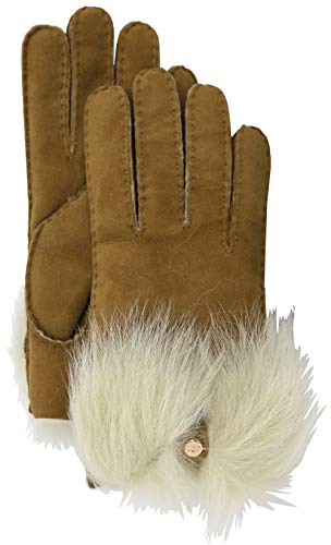 UGG W Long Pile Bow Glove chestnut, Braun (Chestnut), M