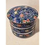 美濃焼 庫山窯 染錦 花鳥 三段重 お重 重箱 中鉢 お正月 おせち 祝い