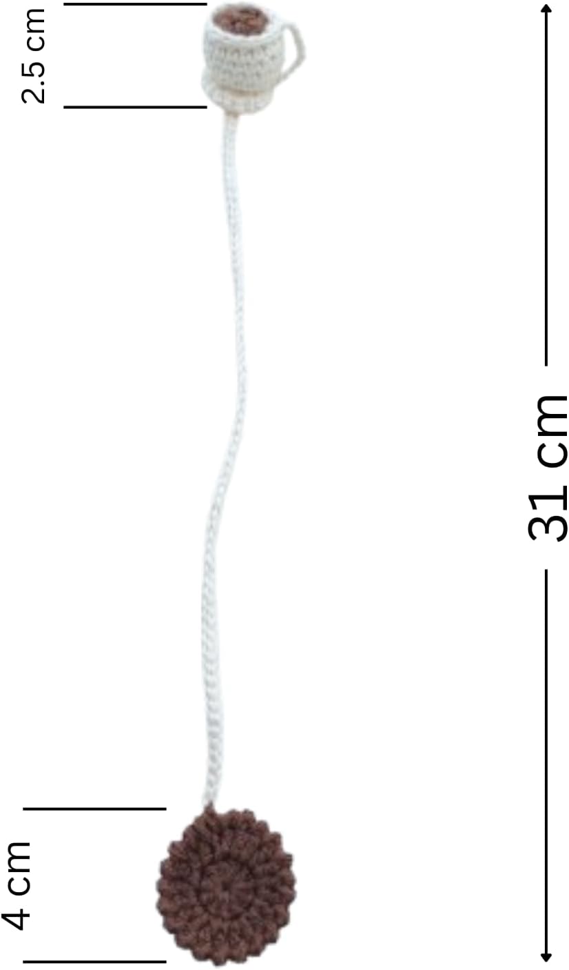 TOJE Handmade Crochet Tea Cup Bookmark, Book Mark Gift for Men Women Kids Family (Pack of 1)