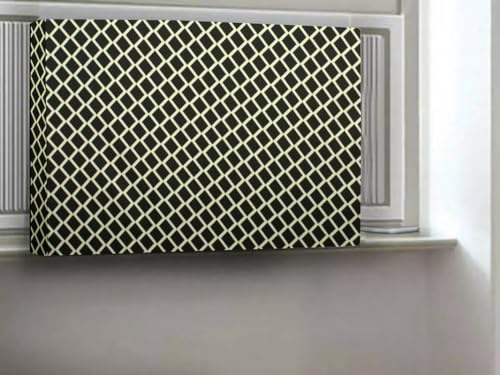 Image of Stylista Window ac Cover Suitable for O-General 1.1 Ton AMGB12FAWA, Check Coffee Color Elastic fit Cover for Front and Rear of Window Ac