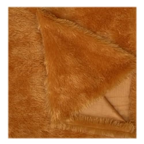 Image of Quago Fur Fabric Unstitched Super Soft Cloth for Baby Photoshoot, Soft Toys Making, Art and Craft, Dress Material, Decoration etc. (1 Mtr, 60 Inch Pana) (Mustard, Golden Brown)