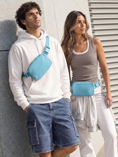 Image of ODODOS Unisex Mini Belt Bag with Adjustable Strap Small Fanny Pack for Workout Running Traveling Hiking, Steel Blue