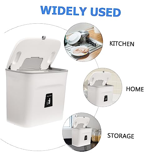 Caneca de basura rectangular para pared color blanco miniatura 4