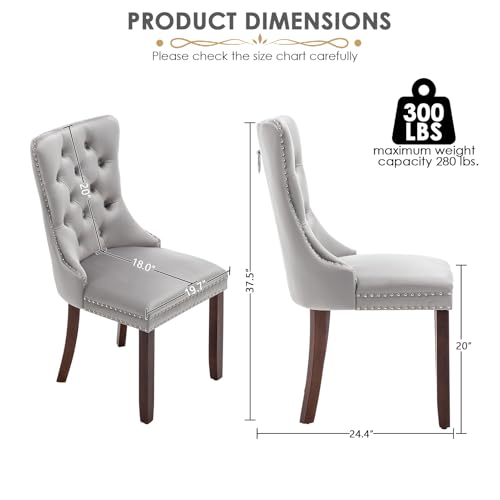 Image of Velvet Dining Chairs, Tufted Kitchen & Dining Room Chairs Set of 4