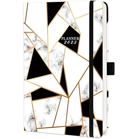 2023 Diary A5 Page a Day, Daily Diary 2023 from Jan 2023 to Dec 2023, Academic Productivity A5 Daily Planner with Monthly Tabs, Pen Loop and Inner Pocket, 21×14.5×2.5cm Cover