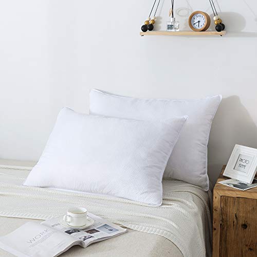 HOMEFOUCS Standard Size Bamboo Fiber Pillows Pair, Medium and Soft Firmness, Hotel Pillow(48X74cm) 2 Pack - Image 6