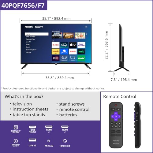 Image of PHILIPS 40-Inch 7600 Series Full HD QLED Roku TV (40PQF7656 /F7)