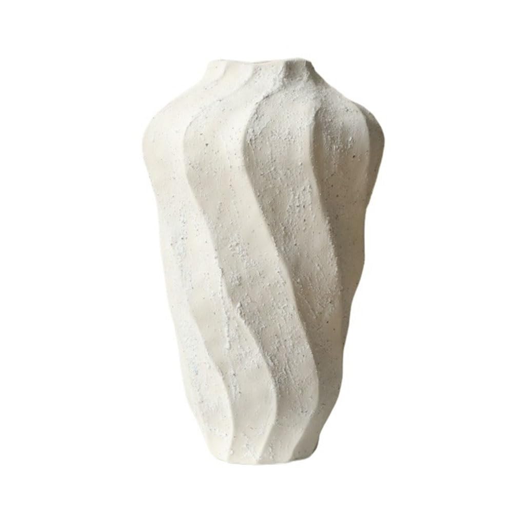 Vase Wabi-sabi Ceramic Vase Rustic Clay Pot for Home Decor Ideal as Flower Vessel for Entryway Dining Room(Large)