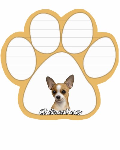 Chihuahua Notepad With Unique Die Cut Paw Shaped Sticky Notes 50 Sheets Measuring 5 by 4.7 Inches Convenient Functional Everyday Item Great Gift For Chihuahua Lovers and Owners