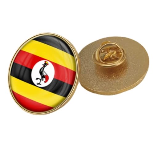 Mode Mode Drapeau De L'Ouganda Broches En Émail De Cristal Badge De Revers Patriotique Classique Boutons Broches Nouveauté Vêtements Tendance Accessoires De Sac, Charme Hip-Hop Vintage Bijou