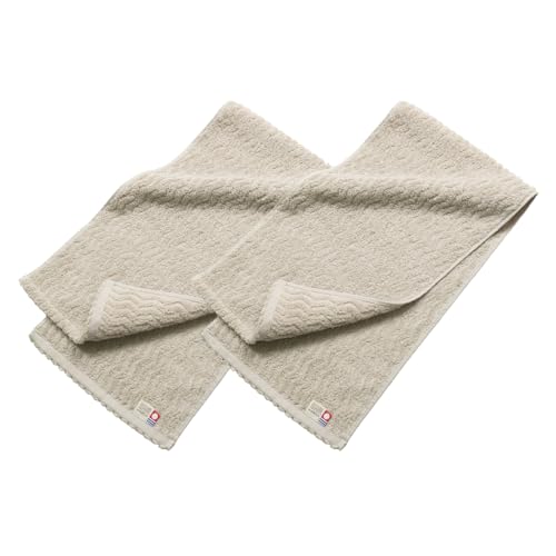 オルタ(oruTa) スリムフェイスタオル 今治 2枚セット 綿 ふわふわ 日本製 かさばらない タオルホルダーに最適 スポーツ おしゃれ 可愛い 蛍光染料不使用 22×82cm ベージュの商品画像（Amazon）