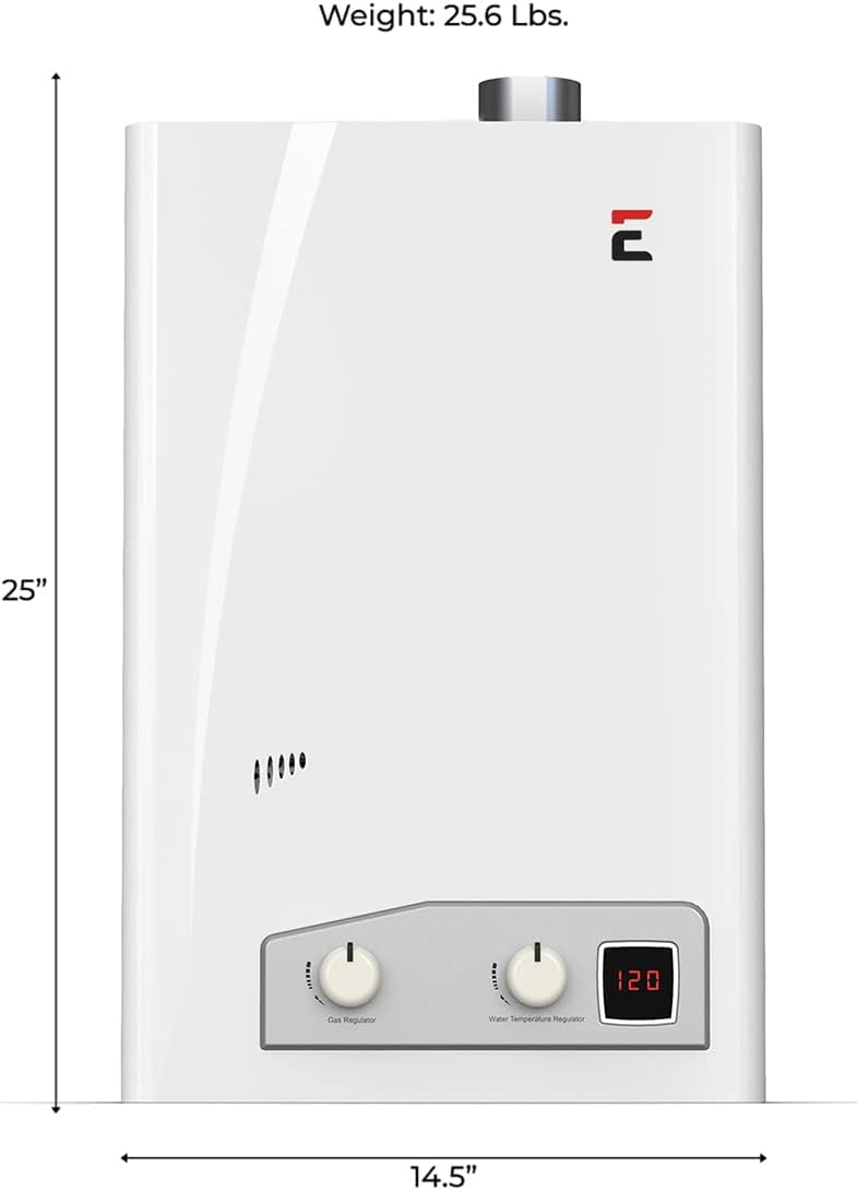 Eccotemp FVI12-LP Liquid Propane Gas Tankless Water Heaters, White - Gas Lp Heater - 