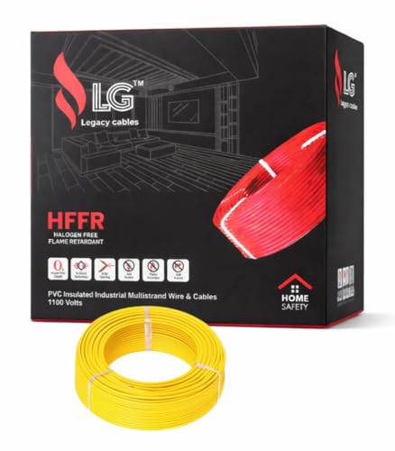 Image of LG Legacy ADVANCE 2.5 SQ MM | Yellow | Fire Resistant Electrical Wire 45M | HFFR PVC Insulated Cable | Copper CLADAL Single Core Multi-Strand House Wiring | Heat & Shock Resistant (Yellow, 2.5 Sqmm)
