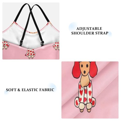 Girl Bathing Suits 3-10 Y Beach Swim Suits Kids, Cute Poodles Pink3