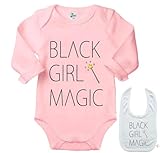 SHIRTZIE DESIGNS Black Girl Magic Colorful Novelty Baby Bodysuit Infant Outfit Onesie & Blb Set