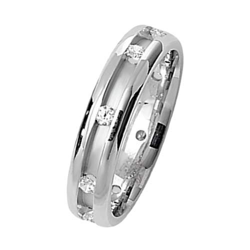 Alliance en argent fin et oxyde de zirconium | Bague de mariage confort 5mm