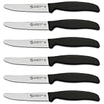 Sanelli Ambrogio, Set Coltelli da Tavola Supra, 6 Coltelli con Lama Mezzo Dentata 11cm, Affilatura a Controllo Laser, Manico Ergonomico, Coltelli Professionali Made in Italy Lavabili in Lavastoviglie