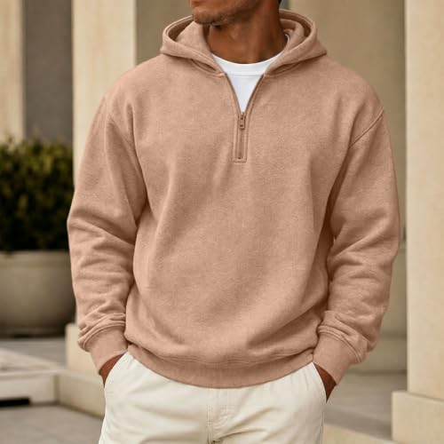 Mens Zipper Hoodie Fleece 1/4 Zip Classic Big and Tall Oversized Hoodies - image 2