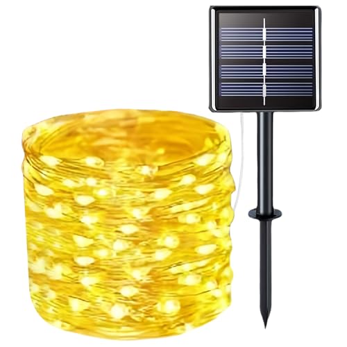 Guirnalda solar al aire libre - LED impermeable, iluminación ambiental | Decoraciones Navidad Jardín, Cerca, Terraza, Patio, Camping, Fiesta Halloween, Luces exteriores