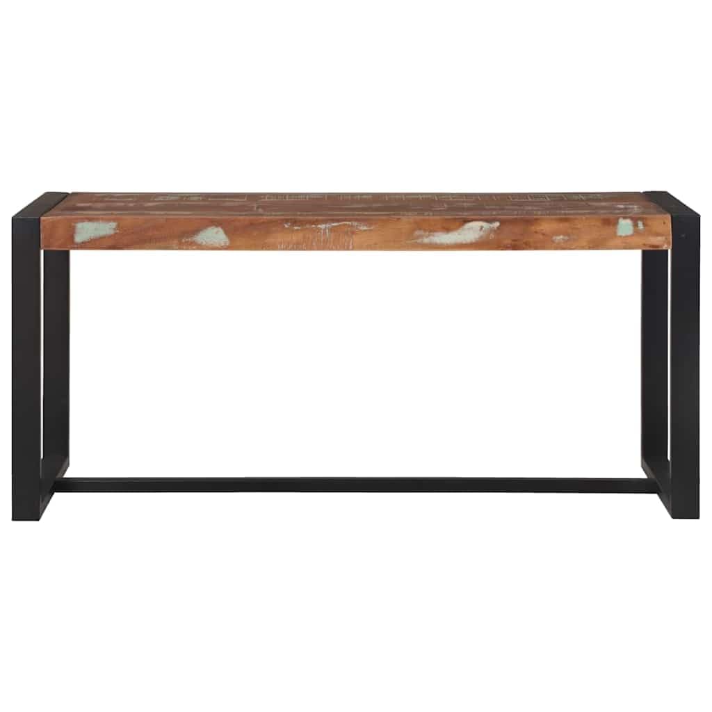 Ławka z litego drewna mango z miejscem do przechowywania, do przedpokoju, ławki garderobianej i regału na buty, 100 x 35 x 45 cm, stabilna ławka do salonu, jadalni, ławeczka, z klapką i