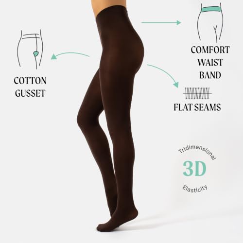 Image of CALZITALY Opaque Microfiber Pantyhose, Thick Tights 80 DEN Made in Italy