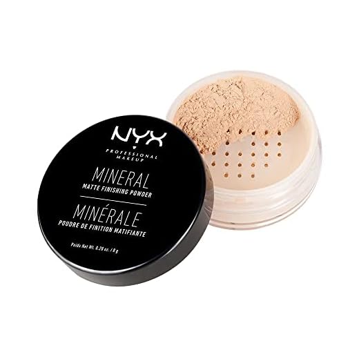 NYX Professional Makeup Polvos fijadores Mineral Finishing Powder, Polvos sueltos, Acabado mate, Absorbe brillos, Fórmula vegana, Tono: Light/Medium