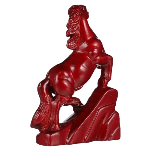 Happyyami 木彫り動物たち 馬 手作り 木製馬像 動物フィギュア 家 オフィス卓上装飾 インテリア置物 繊細な彫刻で耐久性あり