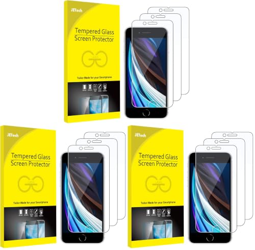 Image of JETech Screen Protector for iPhone SE 3 /2 (2022 /2020 Edition), 4.7-Inch, Tempered Glass Film, 9-Pack