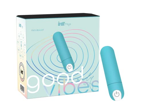 Bullet Good Vibes Only Capsula Vibratória 10 Intensidades 8,2cm x 2,2cm Azul Tiffany Recarregável Pequeno Discreto Portátil