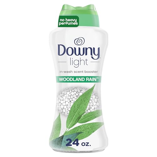 Image of Downy Light Laundry Scent Booster Beads for Washer, Woodland Rain, 24 oz, with No Heavy Perfumes