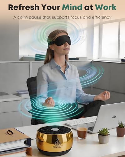 Image of Portable Electronic Tibetan Singing Bowl, 4 Healing Frequencies (417-639Hz)& Singing Bowl Tone - USB-C Rechargeable Meditation Musical Instrument for Yoga, Relaxation, Reiki, Chakra Balance Gold