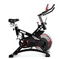 ISE Indoor Cycle Cyclette Ergometro da 10 kg volano battito cardiaco, display LCD, poggia braccio, imbottito
