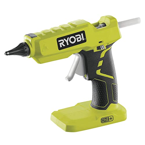 RYOBI - Pistolet à Colle à Batterie 18V One+ Mobile (Non Incluse) - Compact pour Tout Coller - Chauffe en 3 Min avec Voyant - Bâtons de Colle Ø11mm (3 Inclus) - Pointe Ø 3mm - R18GLU-0