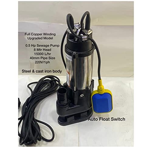 Generic Submersible Sewage Pump 0.5HP 15000Lph 10m 0.5 HP & 370 Watt - Image 2