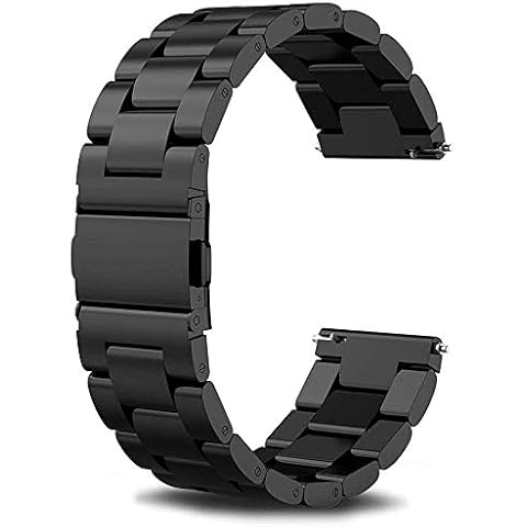 SUNDAREE Compatible with Garmin Venu/Vívoactive 3 Bracelet, 20 mm Black Metal Bracelet, Stainless Steel Watch Strap, Replacement for Garmin Venu/Vívoactive 3/HR Sport/GarminMove 3 (Black) Cover