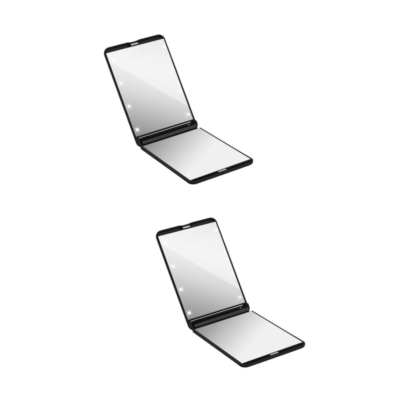 FRCOLOR Lot De 2 Miroirs De Maquillage Lumineux À 8 LED Pliables Et Double Face pour Voyage Et Maison